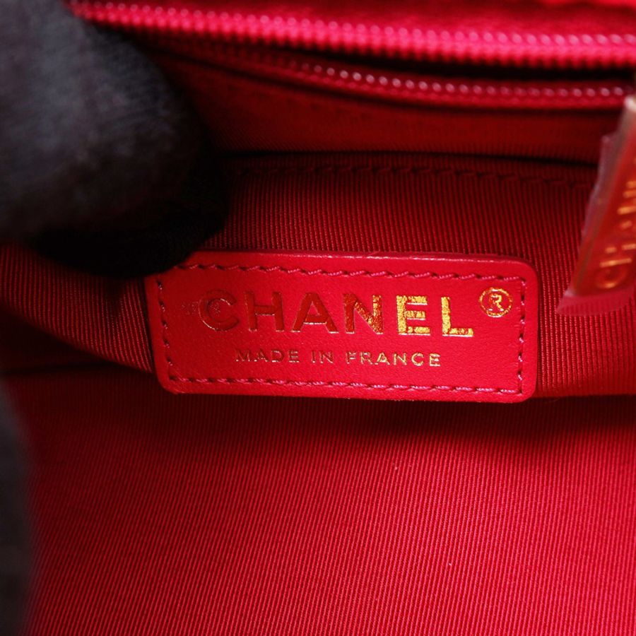 桃紅色 羊毛絨 Mini Square Flap 肩背包 (無卡) 金扣【CHANEL 香奈兒】 AS1934-3