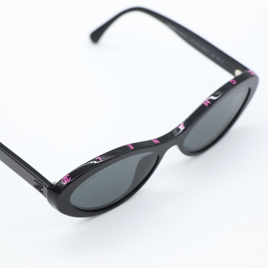 🕶💅 Chanel 香奈兒 桃粉色 Logo 邊框 貓眼墨鏡 CH5416-7