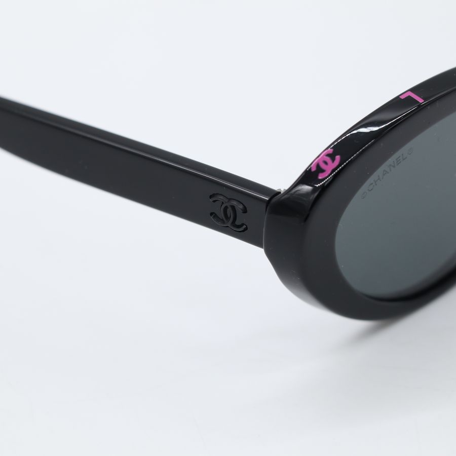 🕶💅 Chanel 香奈兒 桃粉色 Logo 邊框 貓眼墨鏡 CH5416-8