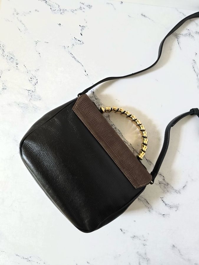 Loewe 拼色蛇骨凱莉包 中古包 側背包 斜背包 皮革包 單肩包-2