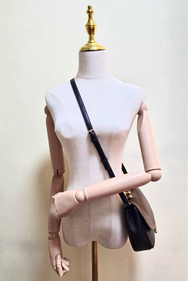 Loewe 拼色蛇骨凱莉包 中古包 側背包 斜背包 皮革包 單肩包-8