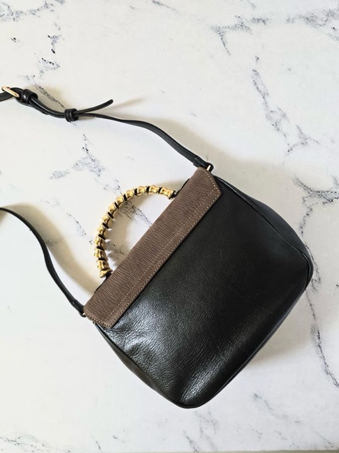 Loewe 拼色蛇骨凱莉包 中古包 側背包 斜背包 皮革包 單肩包-9