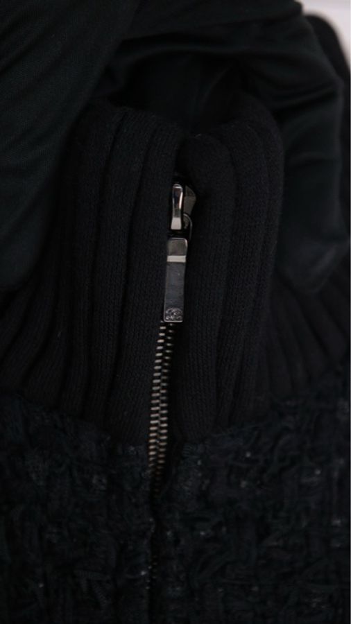 Chanel 22A高级手工坊秀款黑色黑色羊毛彩色钉珠两口-26