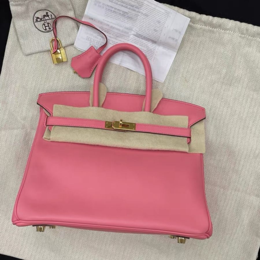 Hermes爱马仕8W新唇膏粉swift皮金扣birkin25-0