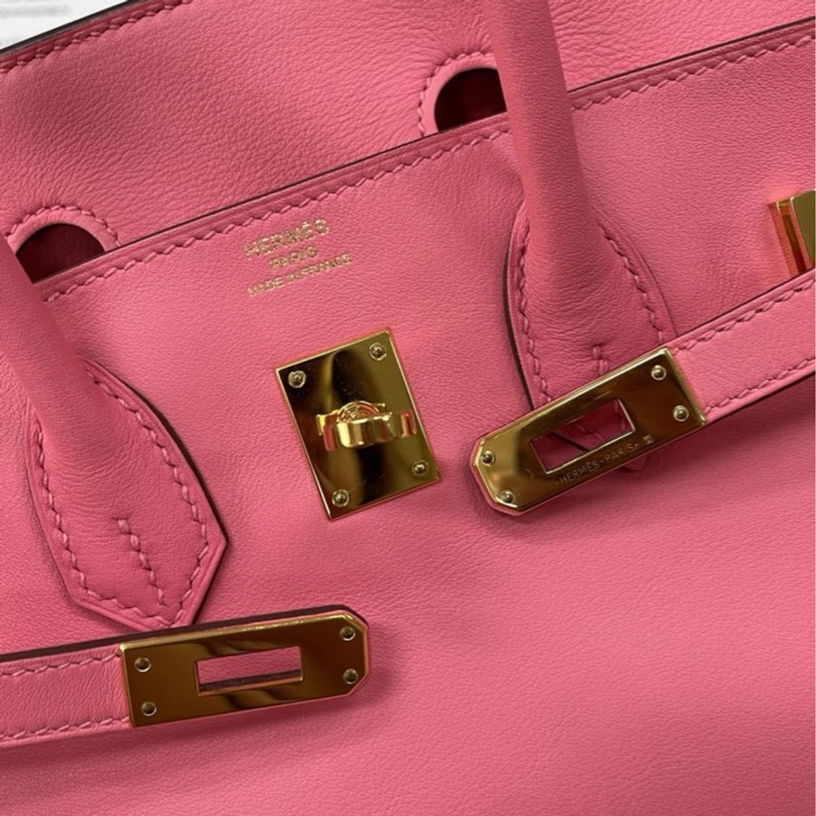 Hermes爱马仕8W新唇膏粉swift皮金扣birkin25-4
