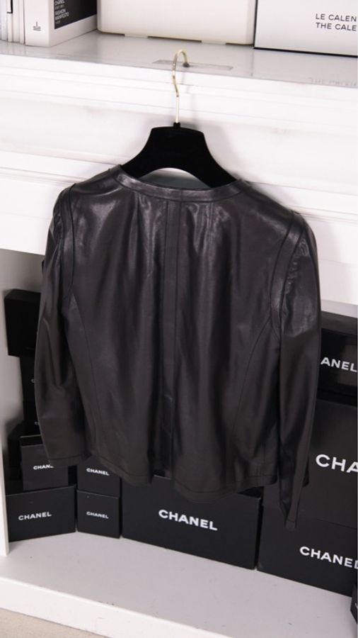 Chanel 09年迈阿密系列黑色小羊皮爱心皮衣-2