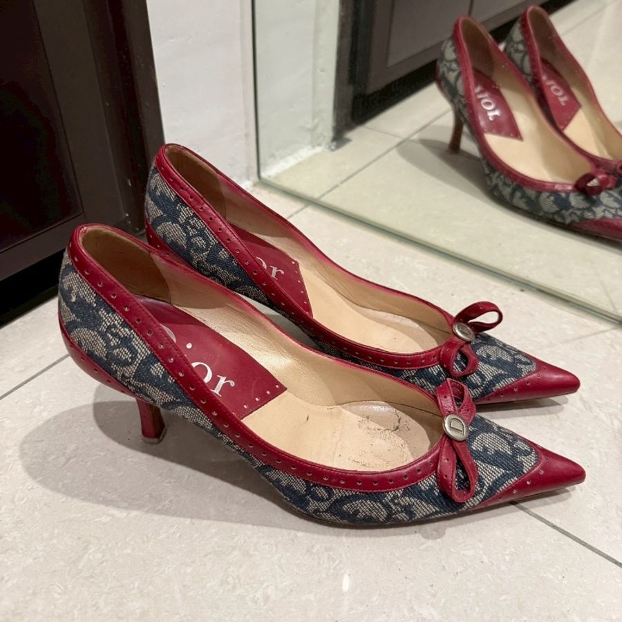 近新閒置🌺#Dior #硃砂紅老花 #尖頭高跟鞋 #36碼-4