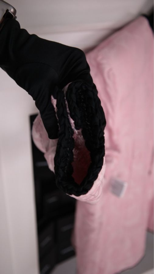 Chanel 22C秀款周迅同款粉色粗花呢黑色滚边四口袋上衣外套-26