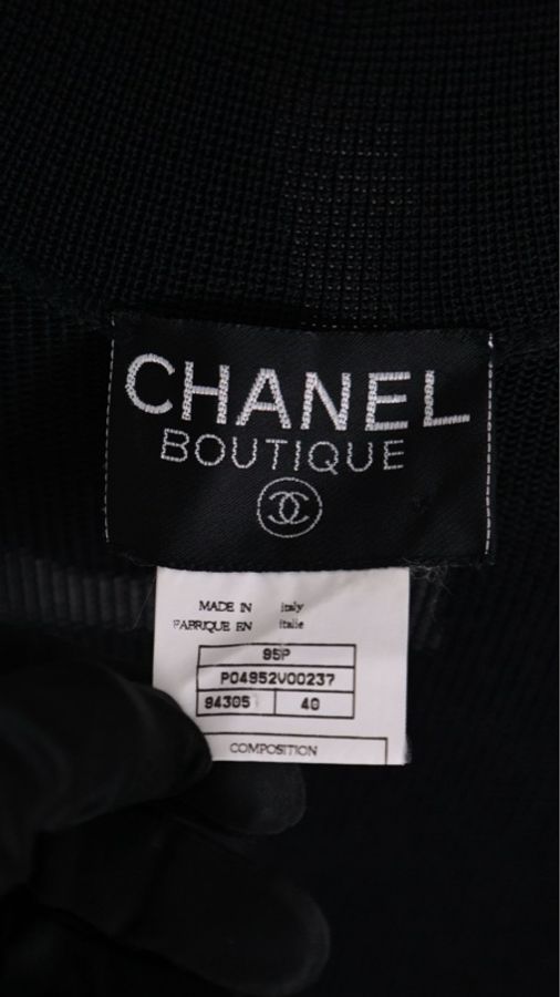 Chanel 95年黑金针织两口袋开衫外套-22