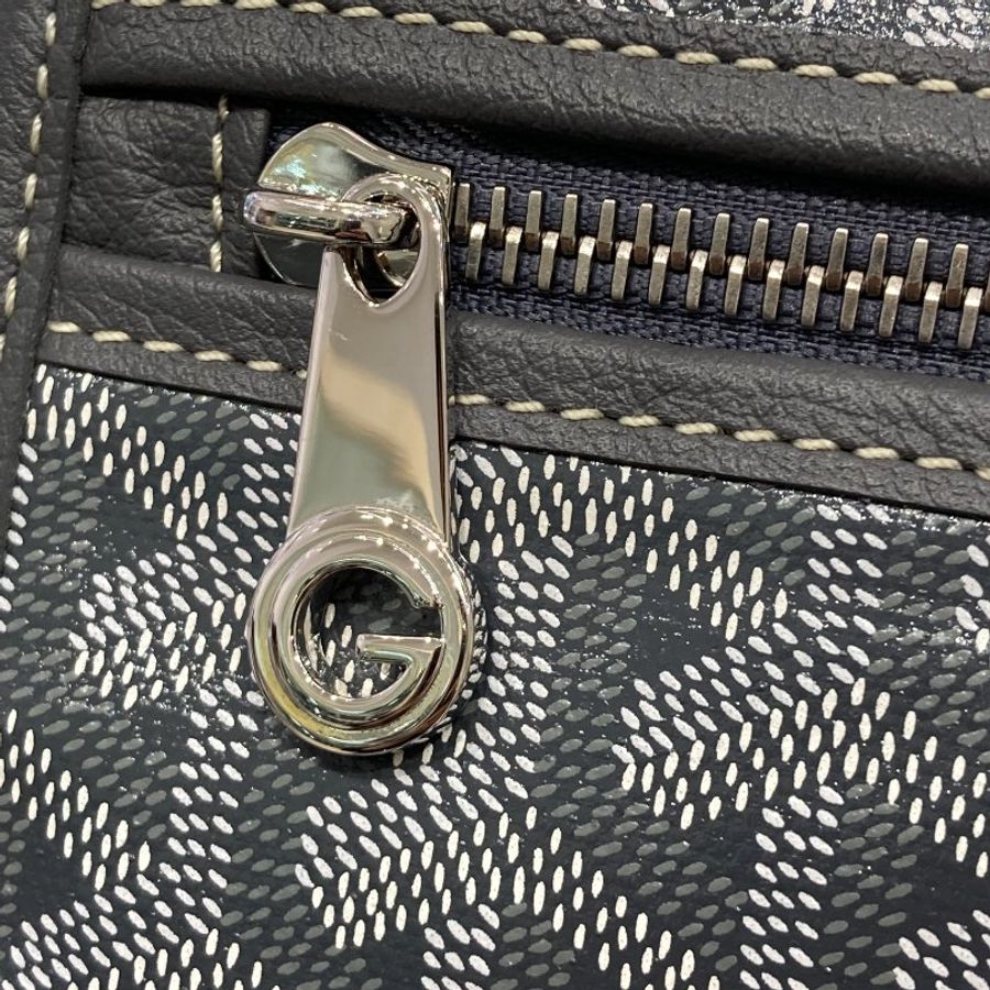 GOYARD 高雅德 Saint Léger PVC帆布 後背包 灰色 銀釦-10