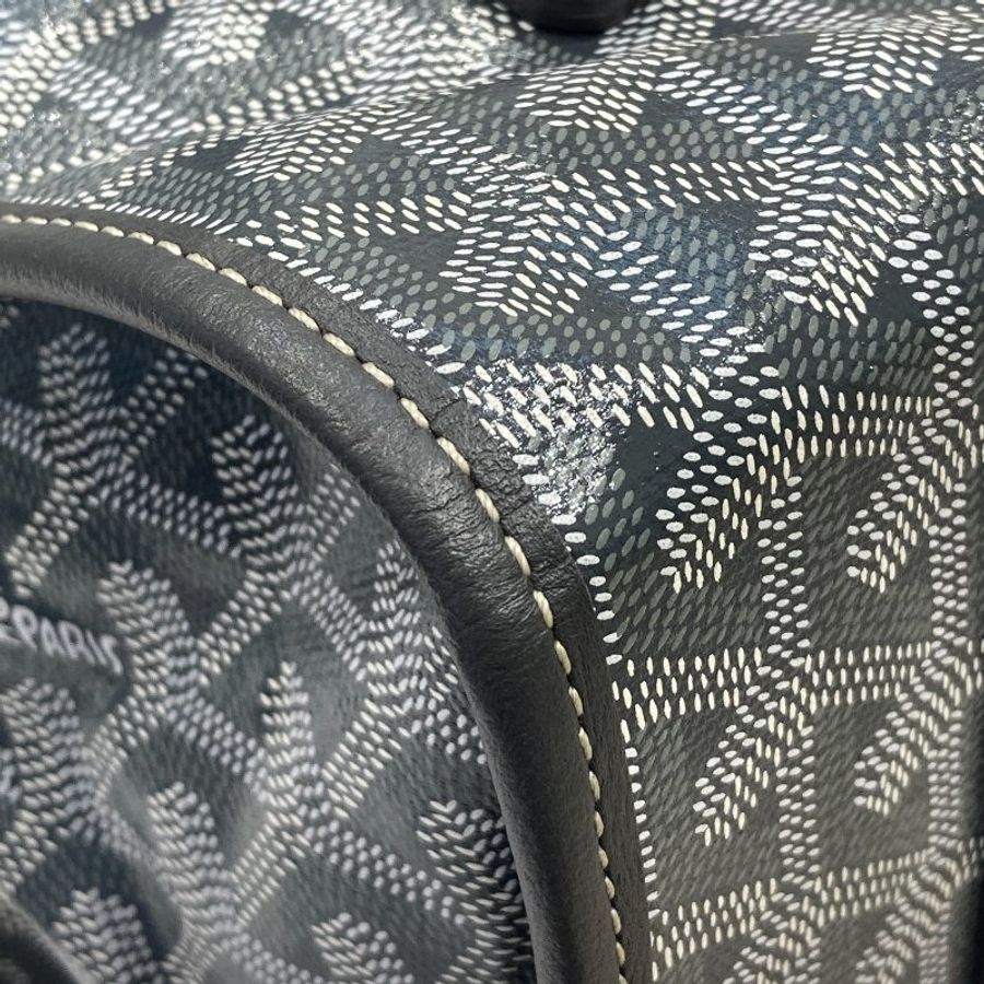 GOYARD 高雅德 Saint Léger PVC帆布 後背包 灰色 銀釦-16