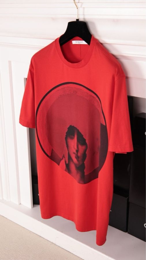 Givenchy 爆炸头圣母系列红色短袖上衣-2