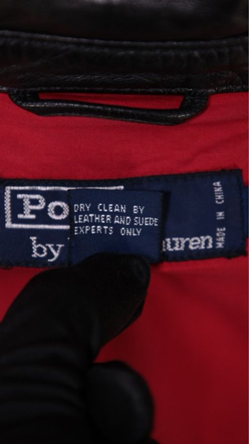 Ralph Lauren黑色皮革两口袋拉链夹克外套-11