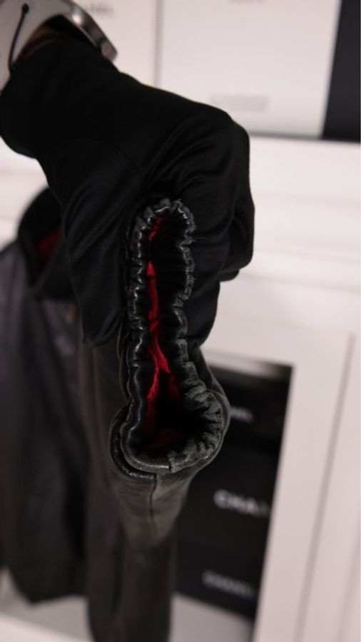 Ralph Lauren黑色皮革两口袋拉链夹克外套-14