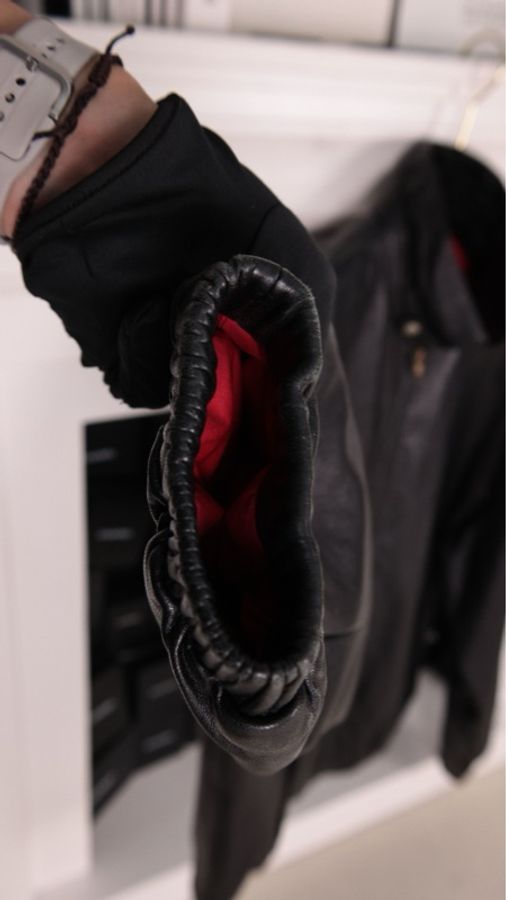Ralph Lauren黑色皮革两口袋拉链夹克外套-18