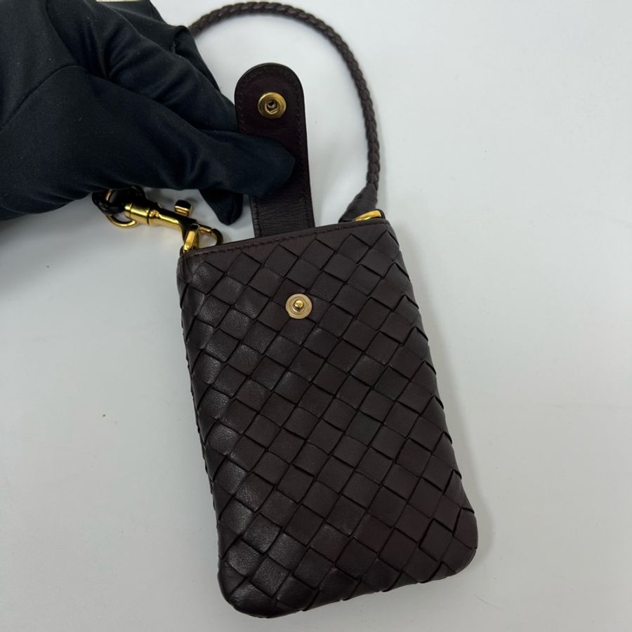 【赫蒂國際精品】BOTTEGA VENETA 編織小羊皮手機包 vintage 中古二手-13