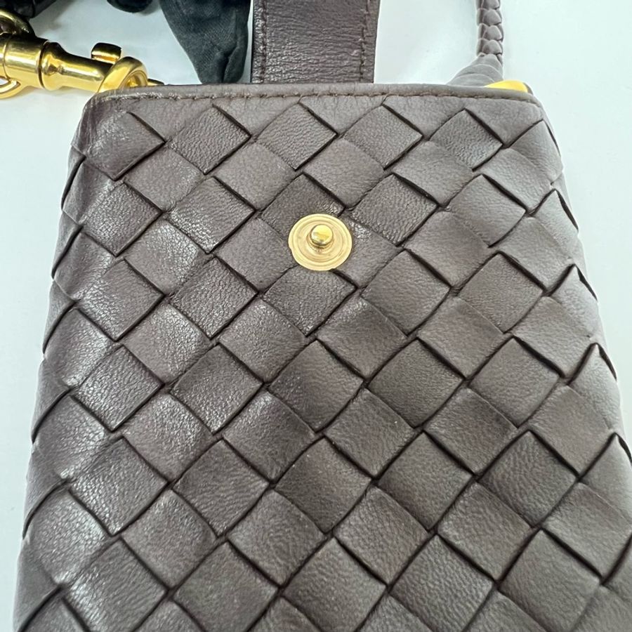 【赫蒂國際精品】BOTTEGA VENETA 編織小羊皮手機包 vintage 中古二手-15