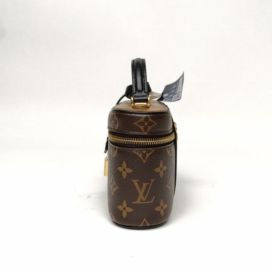 LOUIS VUITTON Vanity化妝包ChainPouch老花PVC金扣晶片肩背包-1