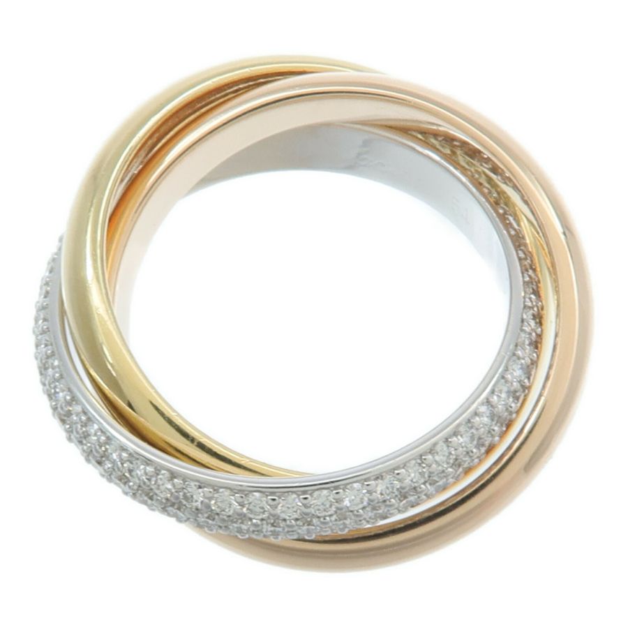 CARTIER 18K黃金/白金/玫瑰金Trinity Diamond Ring鑽石戒指-3