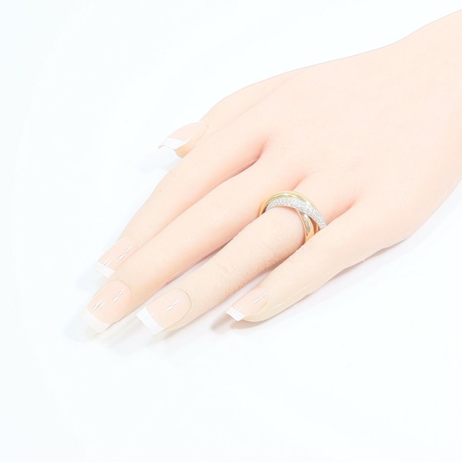 CARTIER 18K黃金/白金/玫瑰金Trinity Diamond Ring鑽石戒指-8