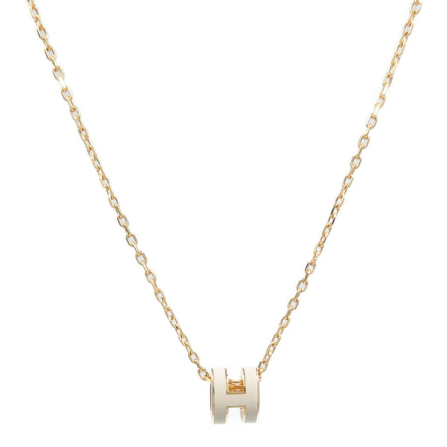 HERMES 金屬Mini Pop H Necklace項鍊Marron Glace-1