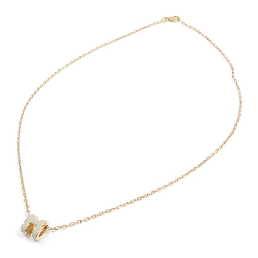 HERMES 金屬Mini Pop H Necklace項鍊Marron Glace-3
