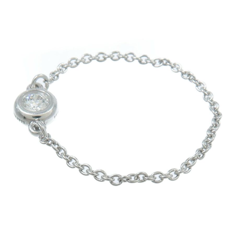TIFFANY&CO PT950鉑金Elsa Peretti Diamond Chain Ring戒指-1