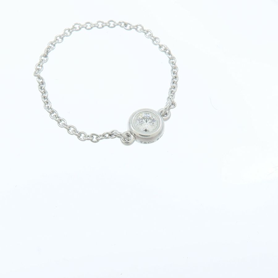 TIFFANY&CO PT950鉑金Elsa Peretti Diamond Chain Ring戒指-4