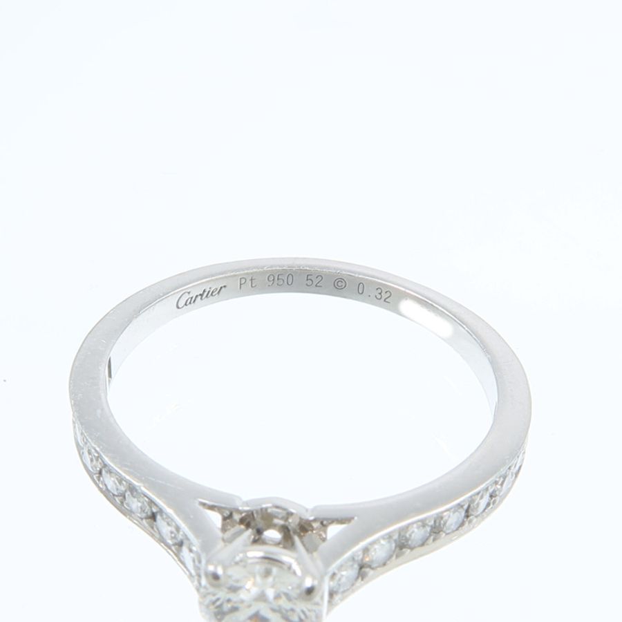 CARTIER PT950鉑金Solitaire 1895鑽石戒指-4