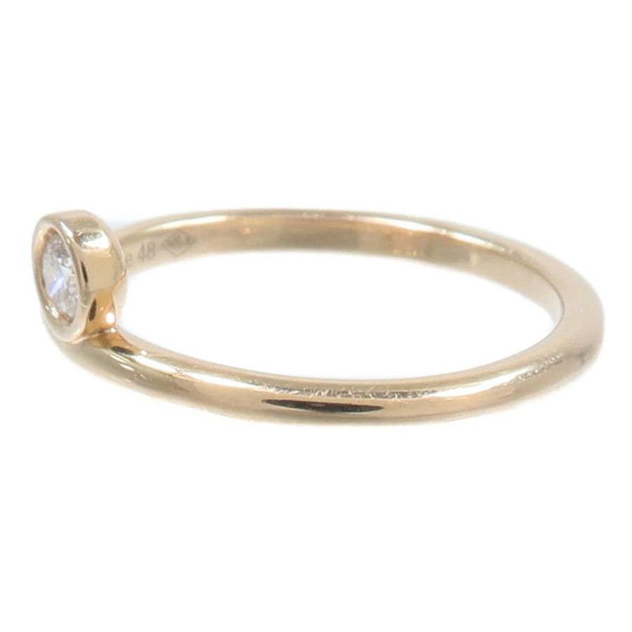 HERMES 18K玫瑰金Bague Link H Rond鑽石戒指-2