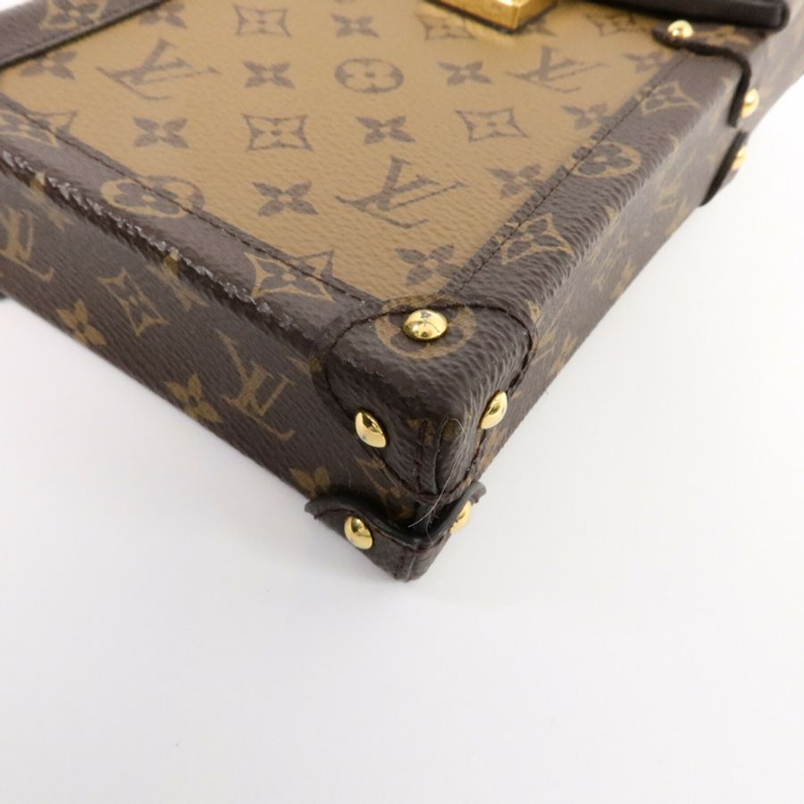 LOUIS VUITTON Monogram Reverse Trunk Vertical鏈帶肩背袋-8