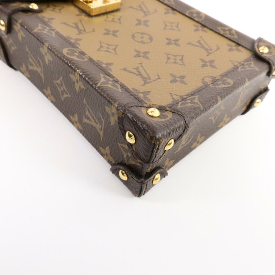 LOUIS VUITTON Monogram Reverse Trunk Vertical鏈帶肩背袋-9