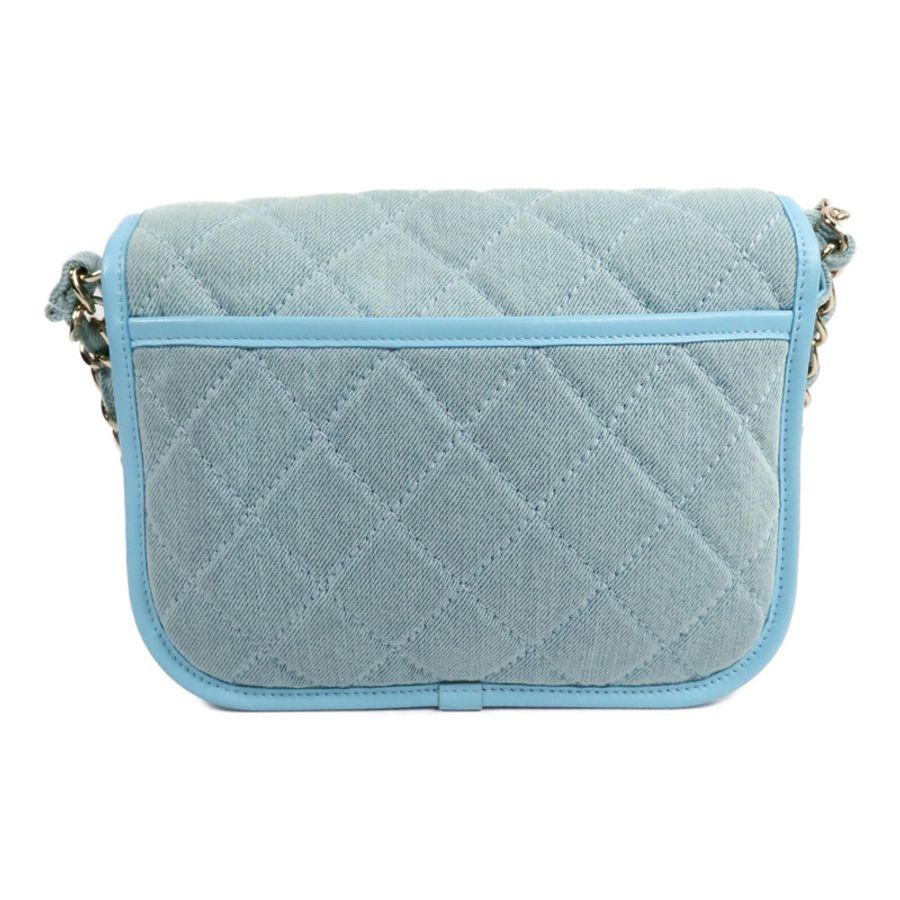 CHANEL 牛仔布Small Messenger Bag鏈帶肩背袋-1