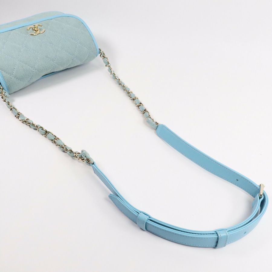 CHANEL 牛仔布Small Messenger Bag鏈帶肩背袋-8
