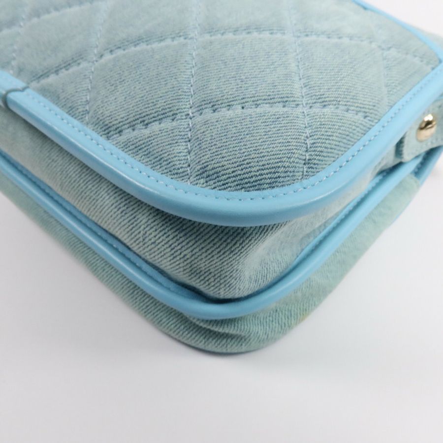 CHANEL 牛仔布Small Messenger Bag鏈帶肩背袋-12