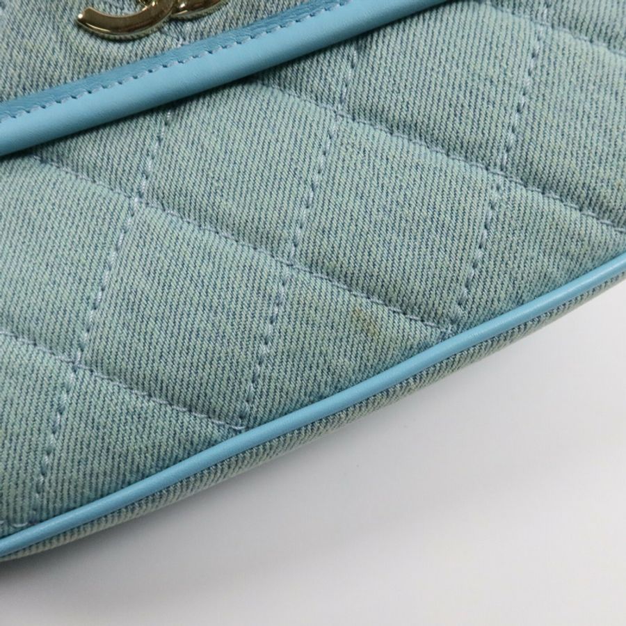 CHANEL 牛仔布Small Messenger Bag鏈帶肩背袋-17