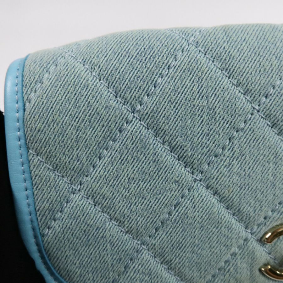 CHANEL 牛仔布Small Messenger Bag鏈帶肩背袋-19