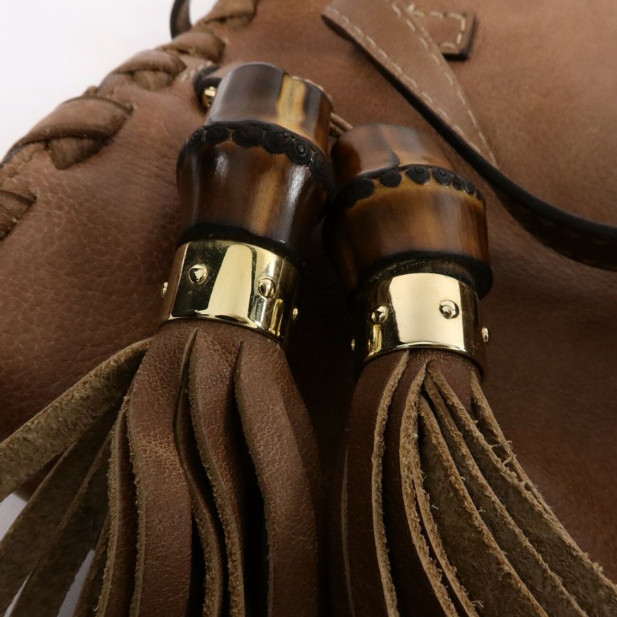 GUCCI 牛皮皮革Bamboo Tote Bag手挽袋-14