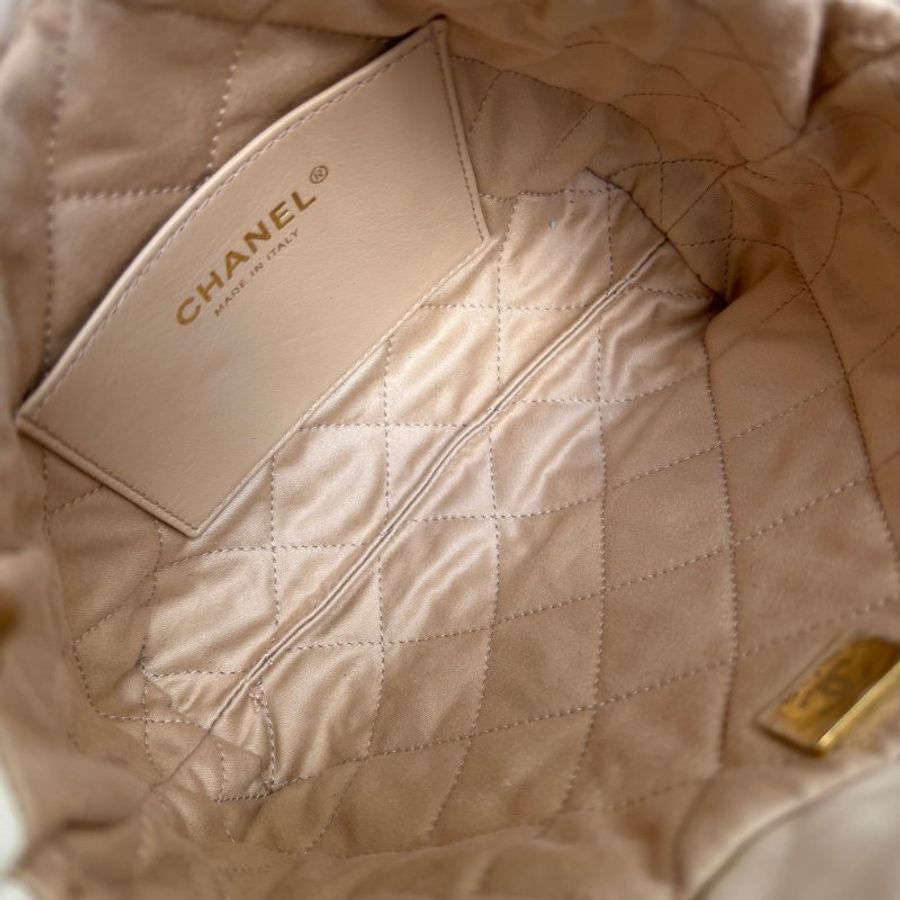 ::CHANEL:: AS3980 金LOGO 白色皮革手提包 斜背包 22 bag 迷你包-14