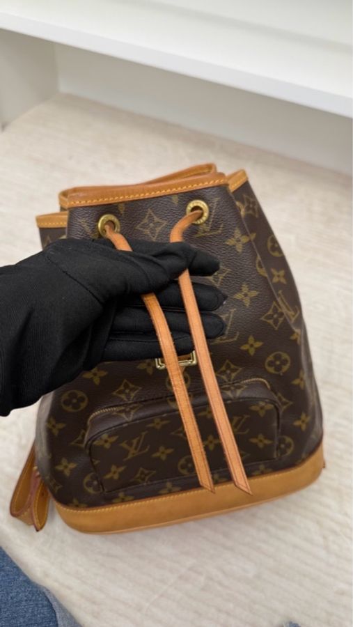LV 中古老花雙肩包-4