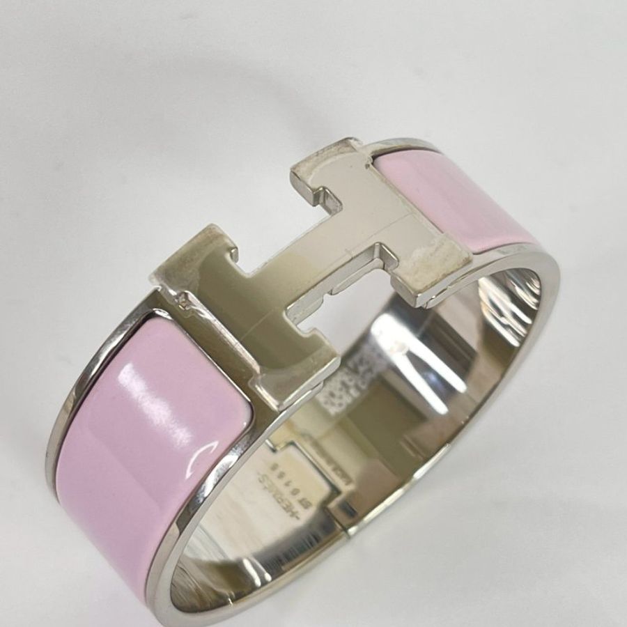 HERMES Clic H Clac 寬版手環 淺粉色-1
