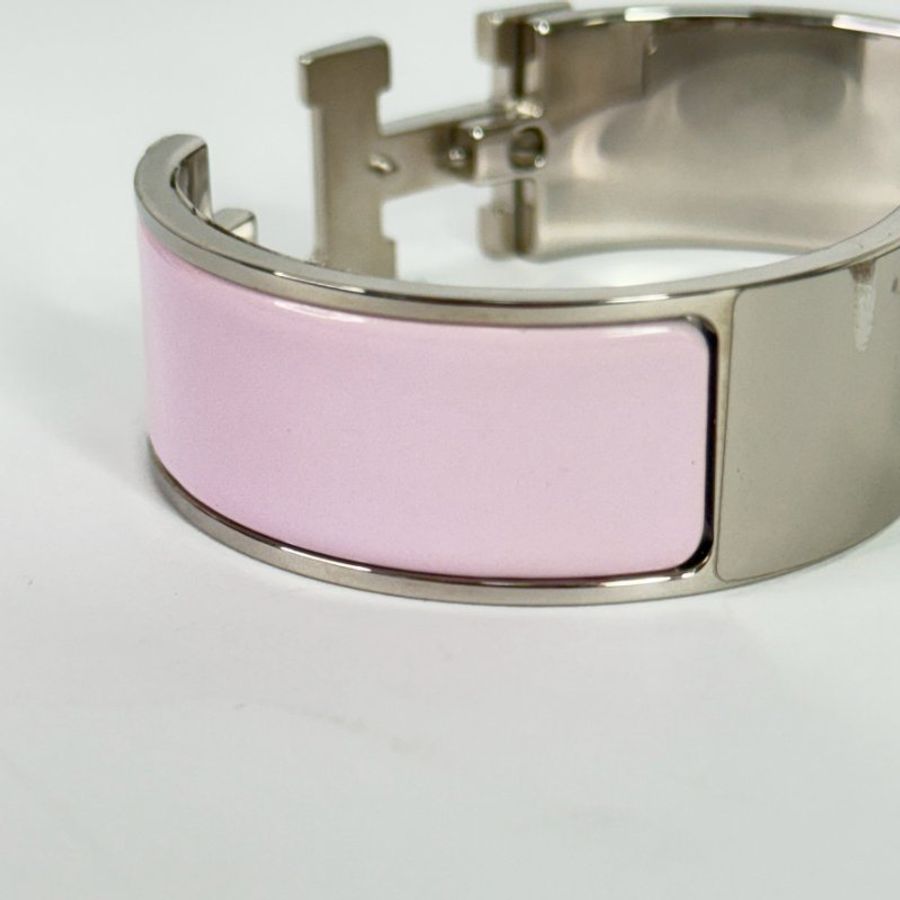 HERMES Clic H Clac 寬版手環 淺粉色-5