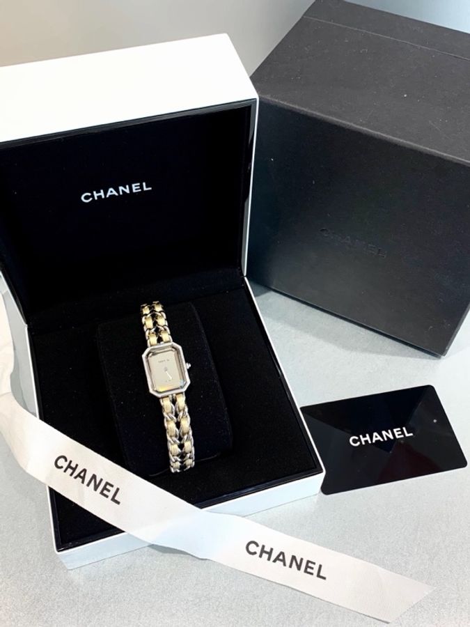 Chanel香奈儿 限量款香槟色方糖手表-0