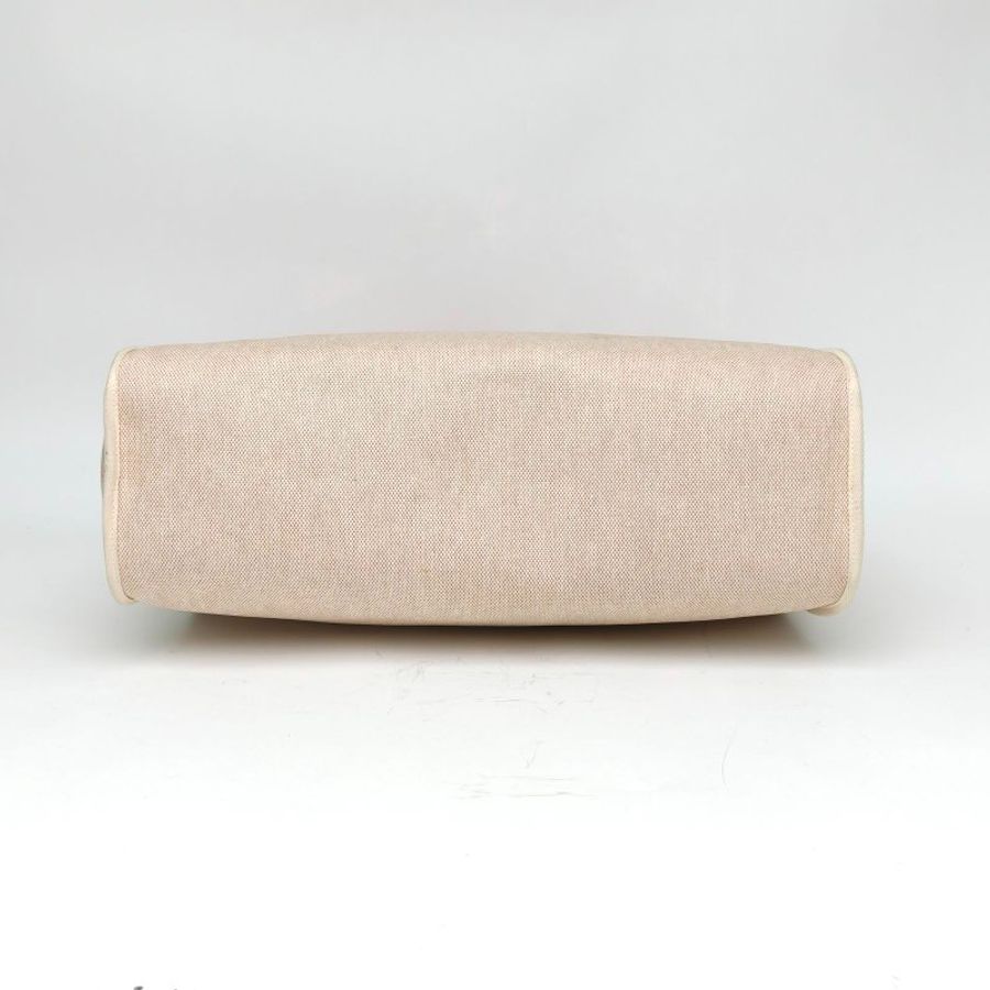HERMES Herbag39米色拼金棕色框C銀扣肩背包-4