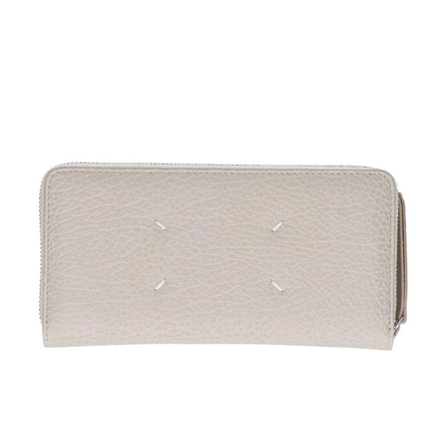 【Maison Margiela】四針 小牛皮 拉鍊 皮夾 卡夾 長夾 灰色 S56UI0110P4455T8039-0