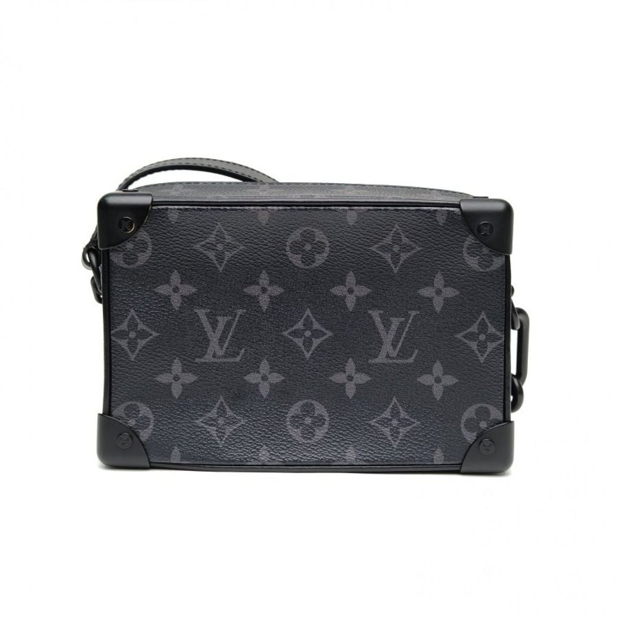 LOUIS VUITTON SoftTrunk軟盒子包迷你黑色PVC晶片老花肩背包-2