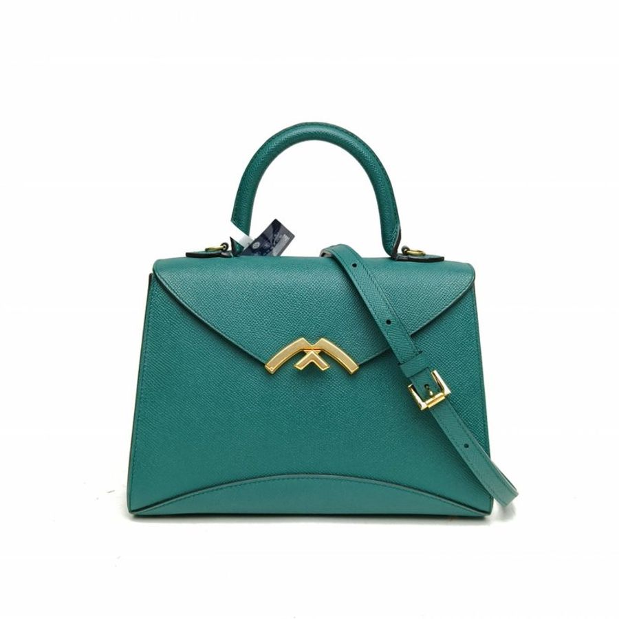 MOYNAT Gabrielle中號26綠色牛皮金扣肩背包-0