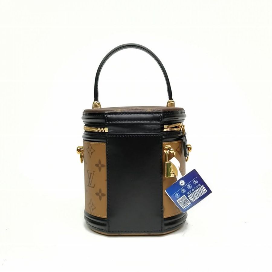 LOUIS VUITTON CANNES圓桶包拼色PVC晶片老花肩背包-2