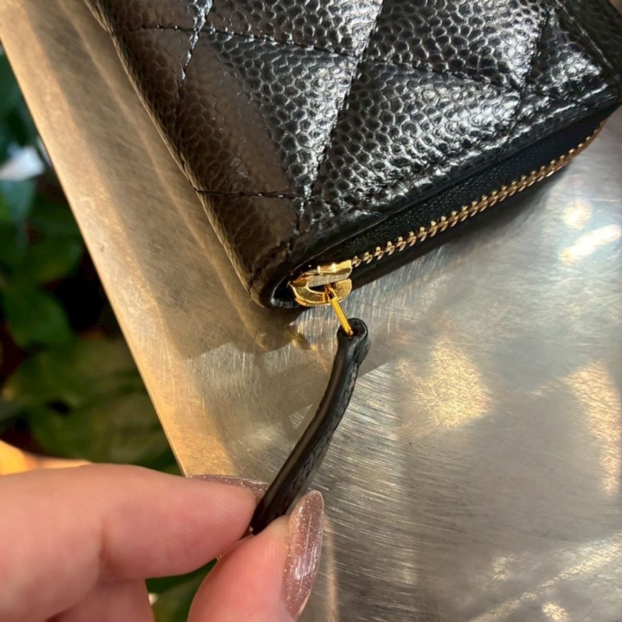 Chanel 黑荔枝金雙C零錢包👛超好用-5