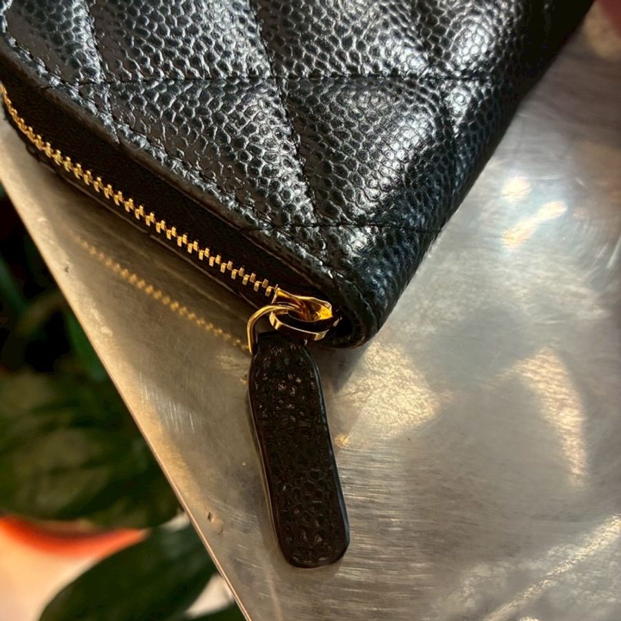 Chanel 黑荔枝金雙C零錢包👛超好用-8